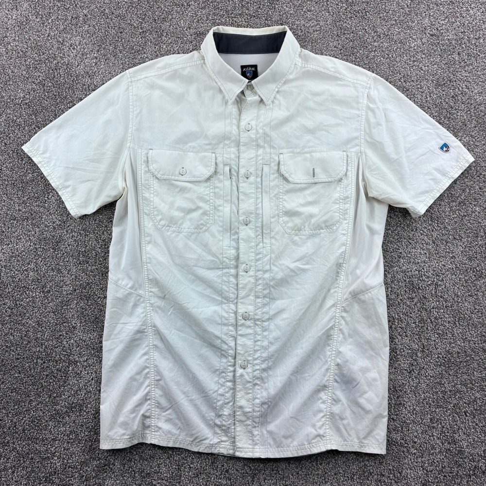 Kuhl Optimizer Shirt Men's S White Outdoor Performance Button Up Stretch